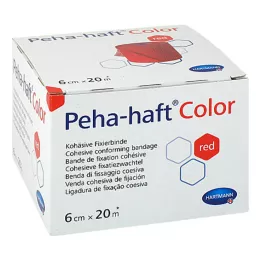 PEHA-HAFT Benda di fissaggio colorata 6 cmx20 m rosso, 1 pz