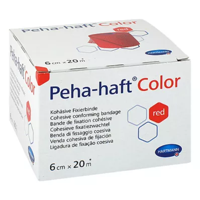 PEHA-HAFT Benda di fissaggio colorata 6 cmx20 m rosso, 1 pz