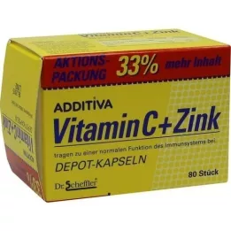 ADDITIVA Capsule depot di vitamina C+zinco, confezione promozionale, 80 pezzi