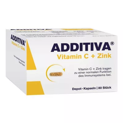 ADDITIVA Capsule depot di vitamina C+zinco, confezione promozionale, 80 pezzi
