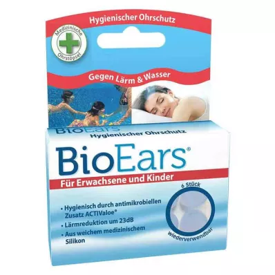 BIOEARS Inserti auricolari antimicrobici in silicone, 6 pezzi BIOEARS Inserti auricolari antimicrobici in silicone, 6 pezzi