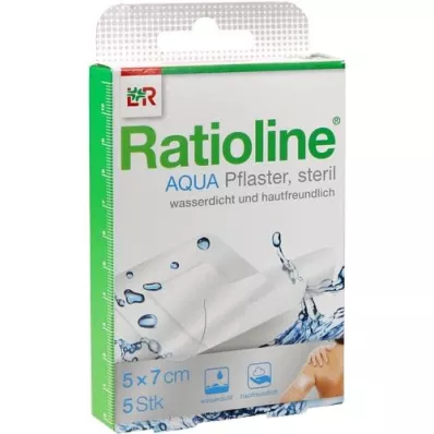 RATIOLINE aqua Shower Plaster Plus 5x7 cm sterile, 5 pz