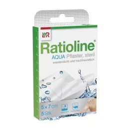 RATIOLINE aqua Shower Plaster Plus 5x7 cm sterile, 5 pz