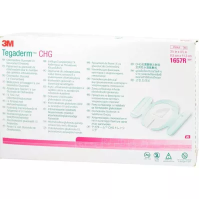 Tegaderm 3M Chg e.v.Nastro di fissaggio 8,5x11,5 cm 1657R, 25 pz Tegaderm 3M Chg e.v.Nastro di fissaggio 8,5x11,5 cm 1657R, 25 pz