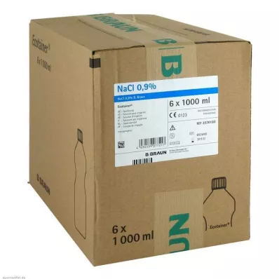 Soluzione salina 0,9% Soluzione di risciacquo B.Braun Ecotainer, 6X1000 ml Soluzione salina 0,9% Soluzione di risciacquo B.Braun Ecotainer, 6X1000 ml