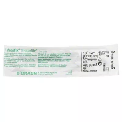 VASOFIX Tubo marrone 18 G 33 mm verde/bianco, 1 pz