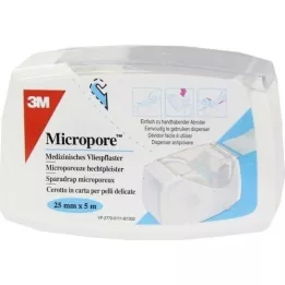 MICROPORE Gesso non tessuto 2,5 cm x 5 m con strappo 1530NP-1SD, 1 pz