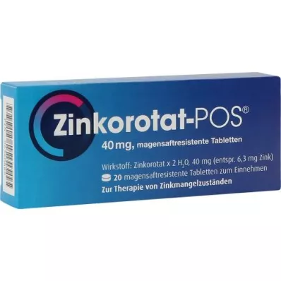 ZINKOROTAT POS compresse rivestite di enterico, 20 pezzi