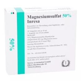 MAGNESIUMSULFAT 50% Inresa Conc.for Inj./Inf.L., 10X10 ml