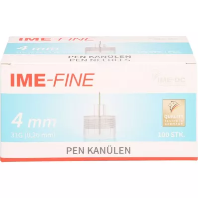 IME-Cannula a penna universale fine 31 G 4 mm, 100 pz