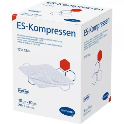 ES-KOMPRESSEN sterile 10x10 cm 12x confezione bulk, 20X5 pz