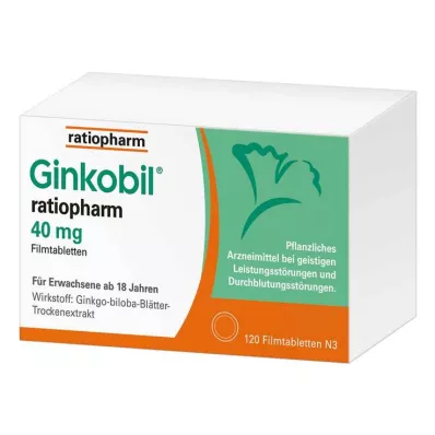 GINKOBIL-ratiopharm 40 mg compresse rivestite con film, 120 pz GINKOBIL-ratiopharm 40 mg compresse rivestite con film, 120 pz