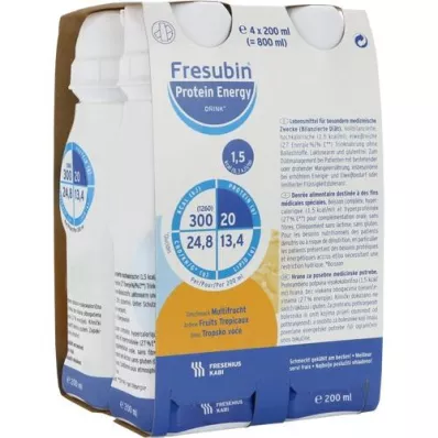 FRESUBIN PROTEIN Energia DRINK Multifruit Tr.Fl., 4X200 ml