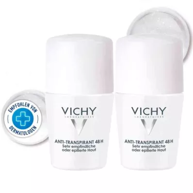 VICHY DEO Roll-on Sensitiv Antitrans.48h doppio p., 2X50 ml VICHY DEO Roll-on Sensitiv Antitrans.48h doppio p., 2X50 ml