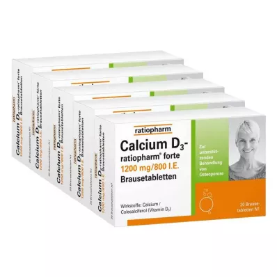 CALCIUM D3-ratiopharm forte compresse effervescenti, 100 pz CALCIUM D3-ratiopharm forte compresse effervescenti, 100 pz