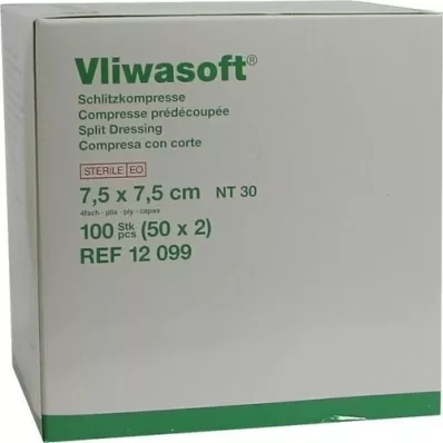 VLIWASOFT Compresse a fessura 7,5x7,5 cm sterili 4l., 50X2 pz