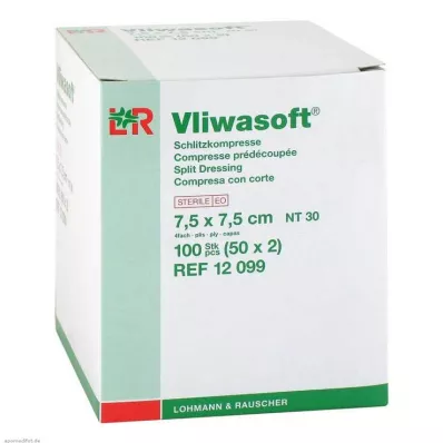 VLIWASOFT Compresse a fessura 7,5x7,5 cm sterili 4l., 50X2 pz VLIWASOFT Compresse a fessura 7,5x7,5 cm sterili 4l., 50X2 pz