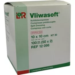 VLIWASOFT Compresse per fessure 10x10 cm sterili a 4 strati, 50X2 pz