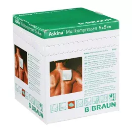 ASKINA Impacchi di garza 5x5 cm sterili 8x, 25X2 pz