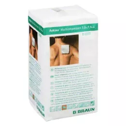 ASKINA compresse di garza 7,5x7,5 cm non sterili a 8 strati, 100 pz