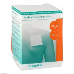 ASKINA compresse di garza 10x10 cm non sterili 8x, 100 pz
