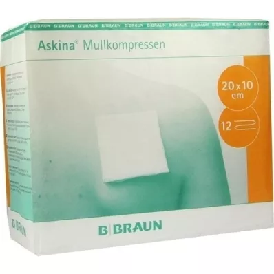 ASKINA compresse di garza 10x20 cm non sterili a 12 pieghe, 100 pz