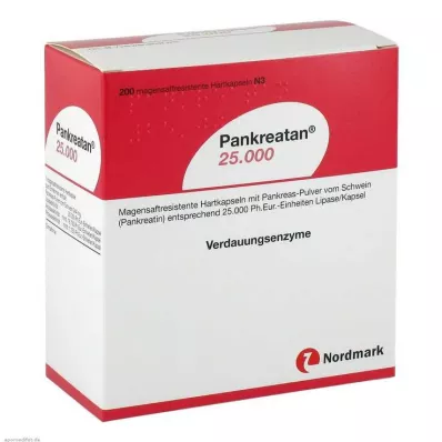 PANKREATAN 25.000 capsule rigide con rivestimento enterico, 200 pz