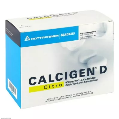 CALCIGEN D Citro 600 mg/400 U.I. Compresse masticabili, 200 pz