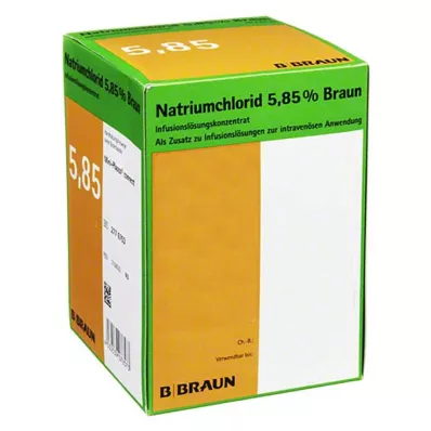 Soluzione per infusione concentrata di Sodio cloruro 5,85% Braun, 20x100 ml Soluzione per infusione concentrata di Sodio cloruro 5,85% Braun, 20x100 ml
