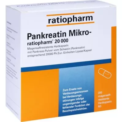 PANKREATIN Micro-ratio.20.000 capsule rigide rivestite di enterico, 200 pz