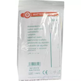 WATTESTÄBCHEN Legno 15 cm 4-5 mm con testa di cotone, 100 pz