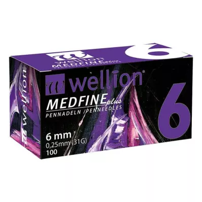 WELLION MEDFINE più aghi per penna da 6 mm, 100 pz WELLION MEDFINE più aghi per penna da 6 mm, 100 pz