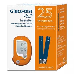 GLUCO TEST Strisce reattive per la glicemia Plus, 25 pezzi