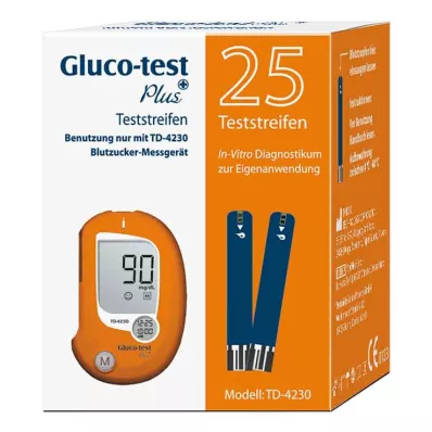 GLUCO TEST Strisce reattive per la glicemia Plus, 25 pezzi GLUCO TEST Strisce reattive per la glicemia Plus, 25 pezzi