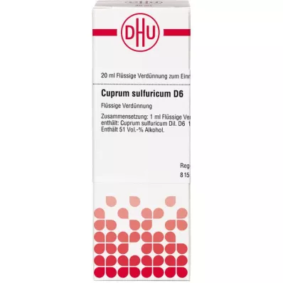 CUPRUM SULFURICUM D 6 Diluizione, 20 ml
