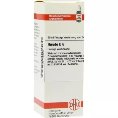 HIRUDO D 6 Diluizione, 20 ml