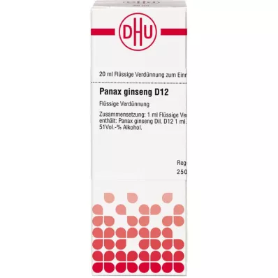 PANAX GINSENG D 12 Diluizione, 20 ml