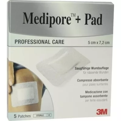 MEDIPORE+Pad 3M 5x7,2cm 3562NP Gesso, 5 pz