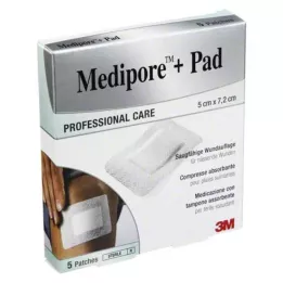 MEDIPORE+Pad 3M 5x7,2cm 3562NP Gesso, 5 pz
