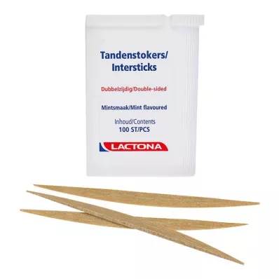 Stick per denti Lactona Intersticks menta doppia, 100 pezzi Stick per denti Lactona Intersticks menta doppia, 100 pezzi