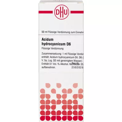 ACIDUM HYDROCYANICUM D 6 Diluizione, 50 ml