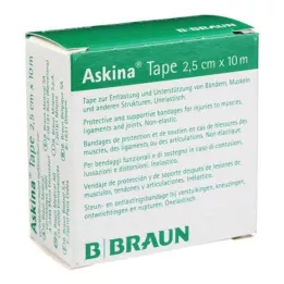 ASKINA Nastro Pfl.unelast.2,5 cmx10 m bianco, 1 pz