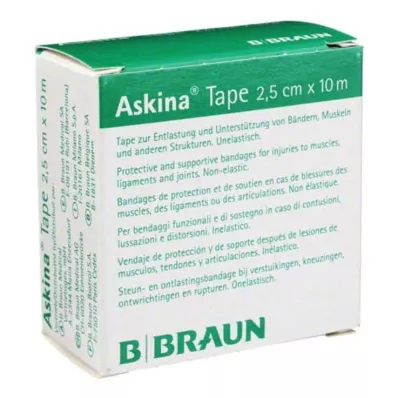 Askina Tape Cerotto 10mx2,5cm bianco anelastico, 1 pezzo