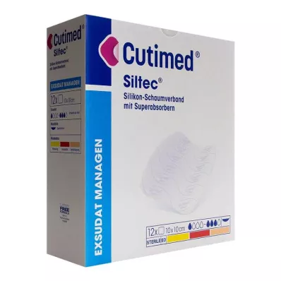 Medicazione in schiuma Cutimed Siltec 10x10 cm delicatamente adesiva, 12 pezzi