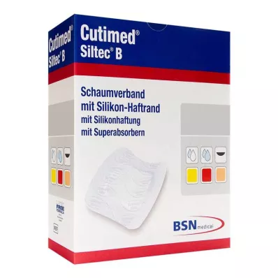 Medicazione in schiuma Cutimed Siltec B 12,5x12,5 cm con bordo adesivo, 12 pezzi