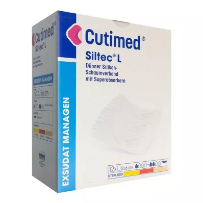 Medicazione in schiuma Cutimed Siltec L 5x6 cm dü.san.haf., 12 pz Medicazione in schiuma Cutimed Siltec L 5x6 cm dü.san.haf., 12 pz