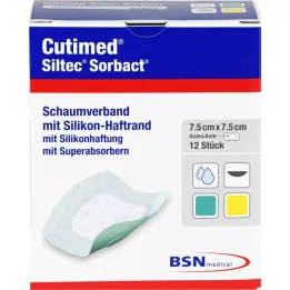 CUTIMED Siltec Sorbact PU-Benda 7,5x7,5 cm, 12 pz