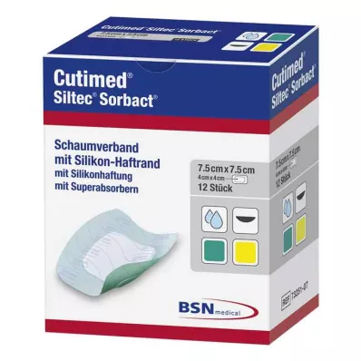 Benda Cutimed Siltec Sorbact PU-7,5x7,5 cm, 12 pz Benda Cutimed Siltec Sorbact PU-7,5x7,5 cm, 12 pz