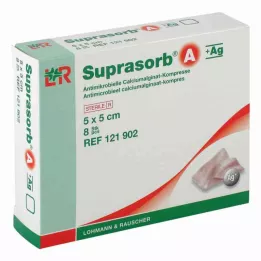 SUPRASORB A+Ag Antimik.Cal.Alginat Kompr.5x5 cm, 8 pz