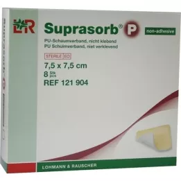 SUPRASORB P PU-Schiuma non adesiva 7,5x7,5 cm, 8 pz